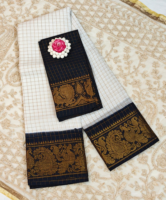 Sungudi zari kattam sarees with Blouse