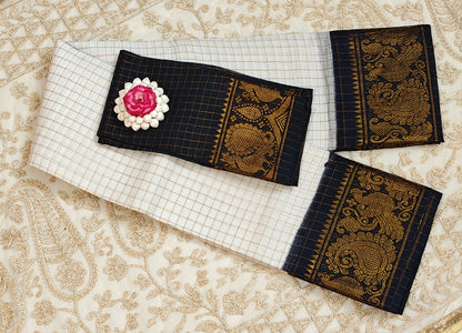 Sungudi zari kattam sarees with Blouse