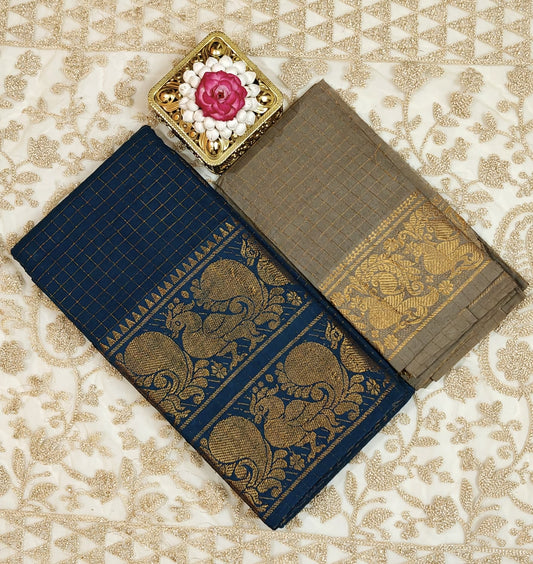 Golden zari kattam with double border