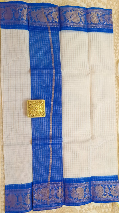 Sungudi zari checked pattern sarees