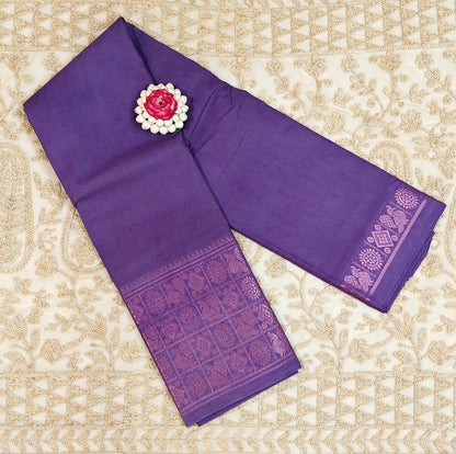Plain pattern with pink zari border