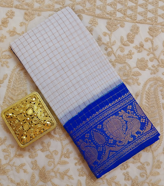 Sungudi zari checked pattern sarees