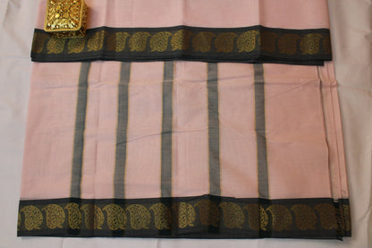 Blush Pink – Timeless Charm with Zari Paisley Border